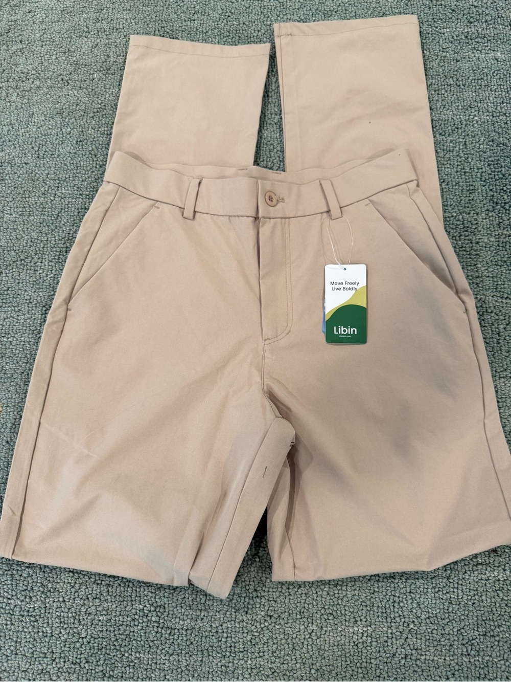 NWT - Libin Men's Khaki Straight-Leg Chinos (waist 28 length 34)